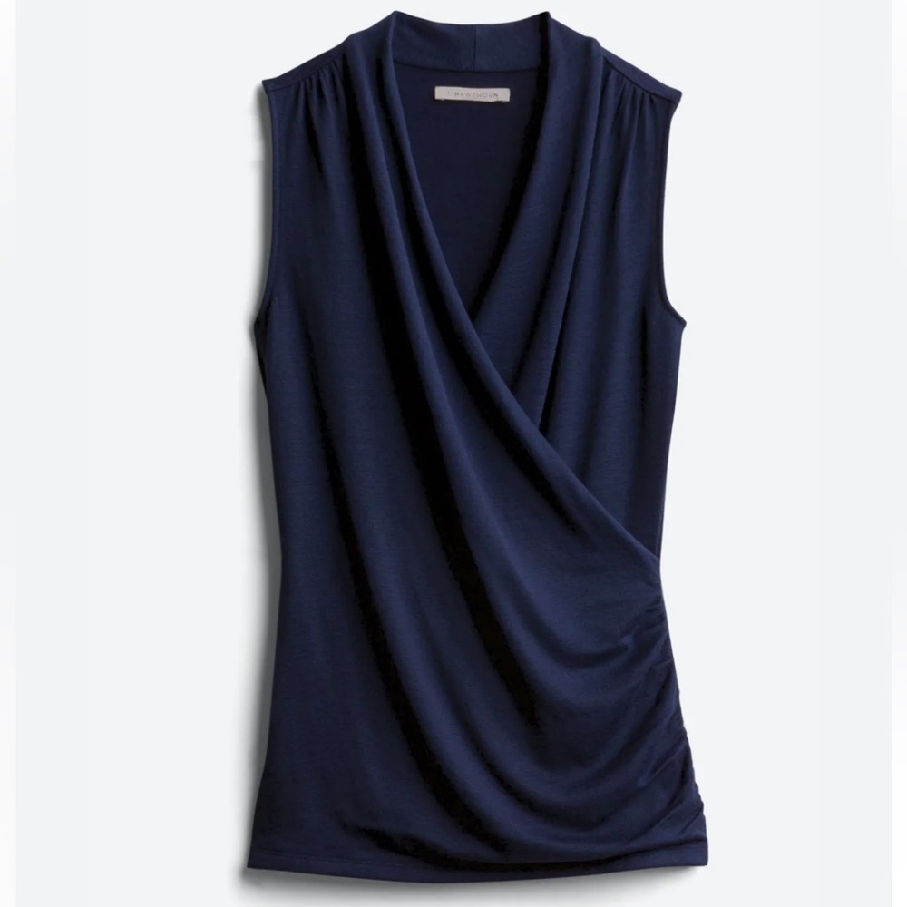 Benni Wrap Front Ruched Knit Top - Picture 11 of 11